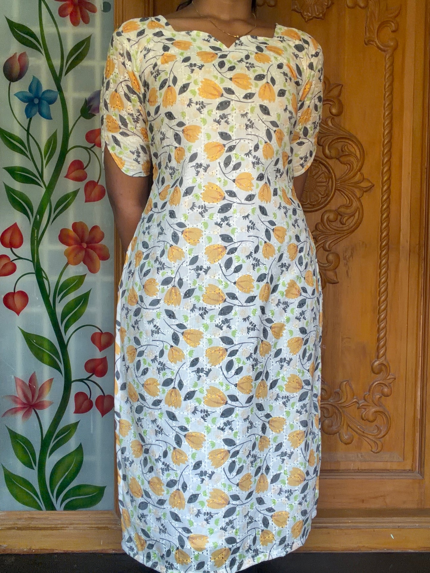 floral printed Hacoba cotton kurti