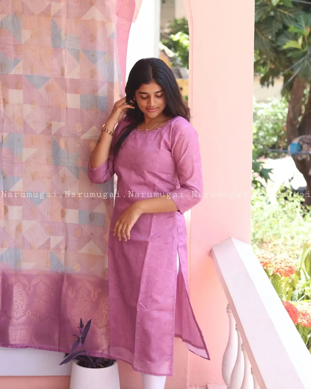 Chanderi kurti with dupatta