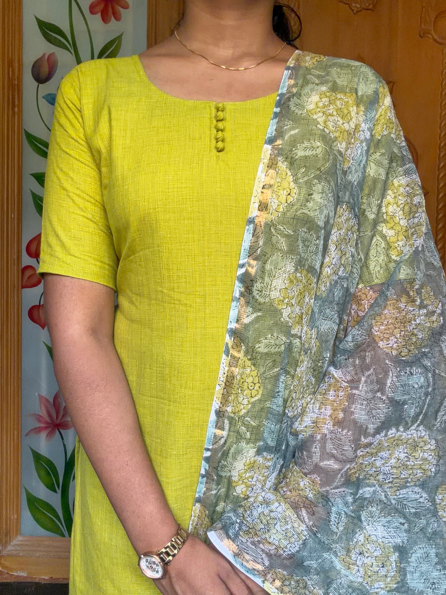 Cotton kurti with kota dupatta