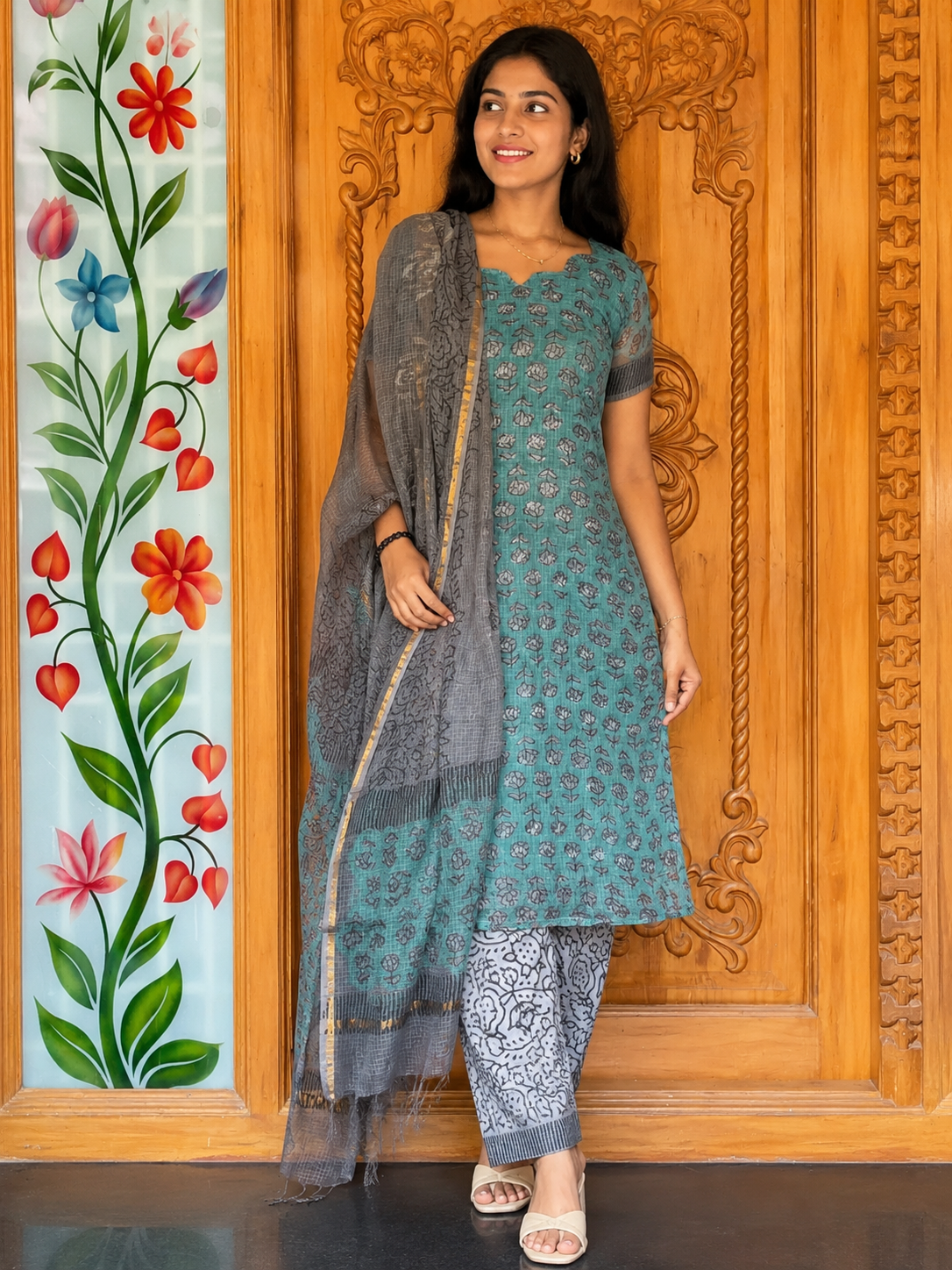 Green mist - Pure Kota doria 3 pcs ( pre order)