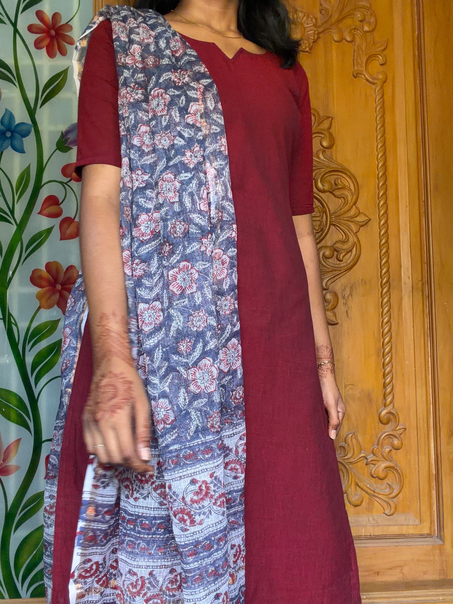 Pure cotton kurti with Kota dupatta
