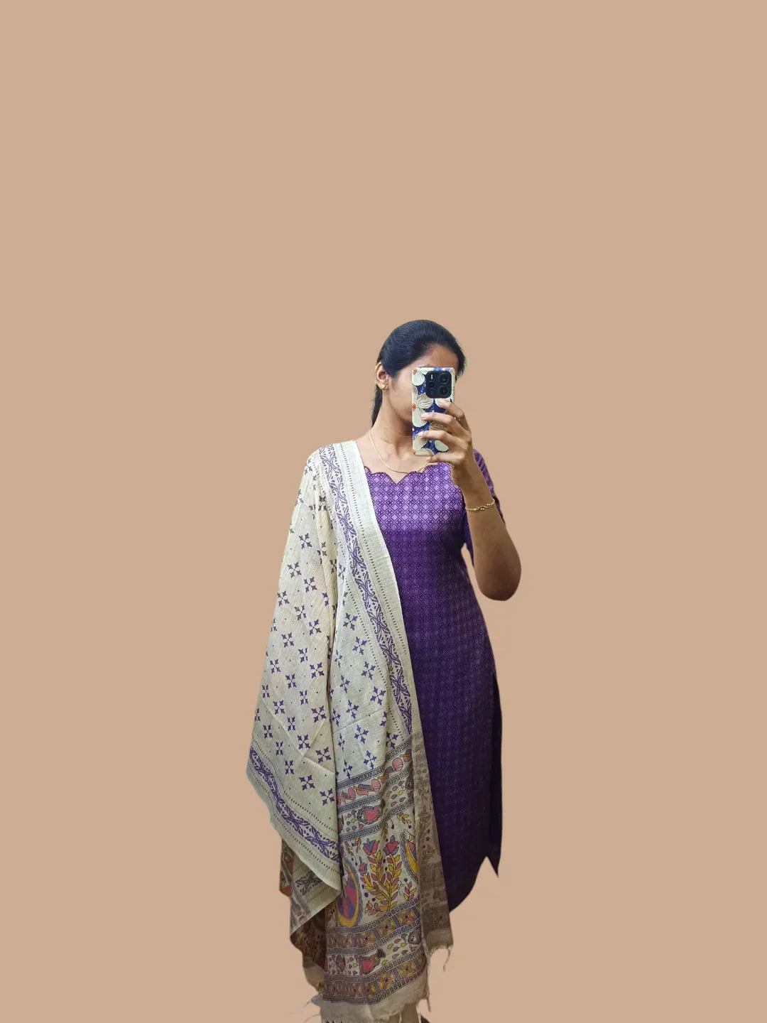 Katan silk kurti set with dupatta( pre- order)