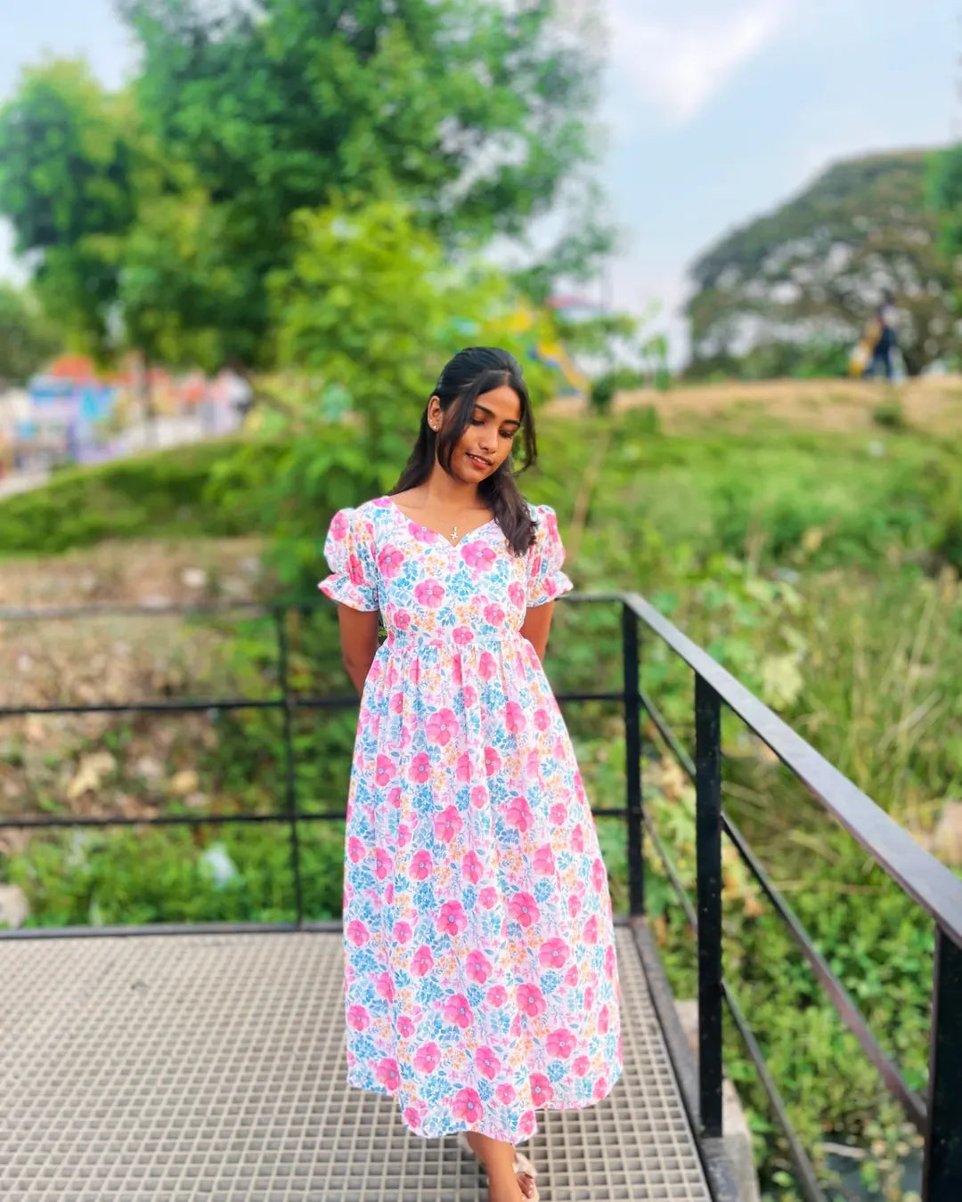 floral hacoba cotton maxi