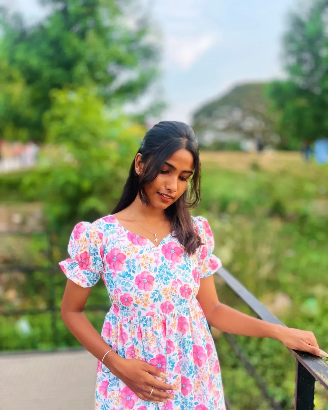 floral hacoba cotton maxi