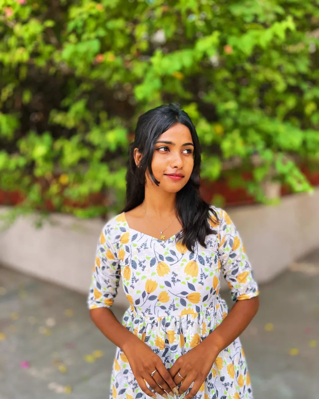 Yellow floral hacoba maxi