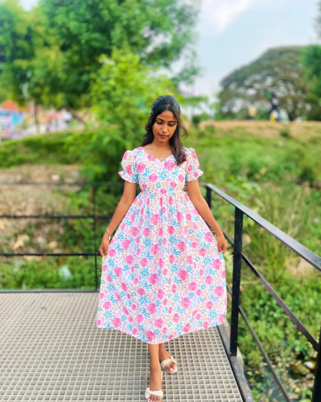 floral hacoba cotton maxi