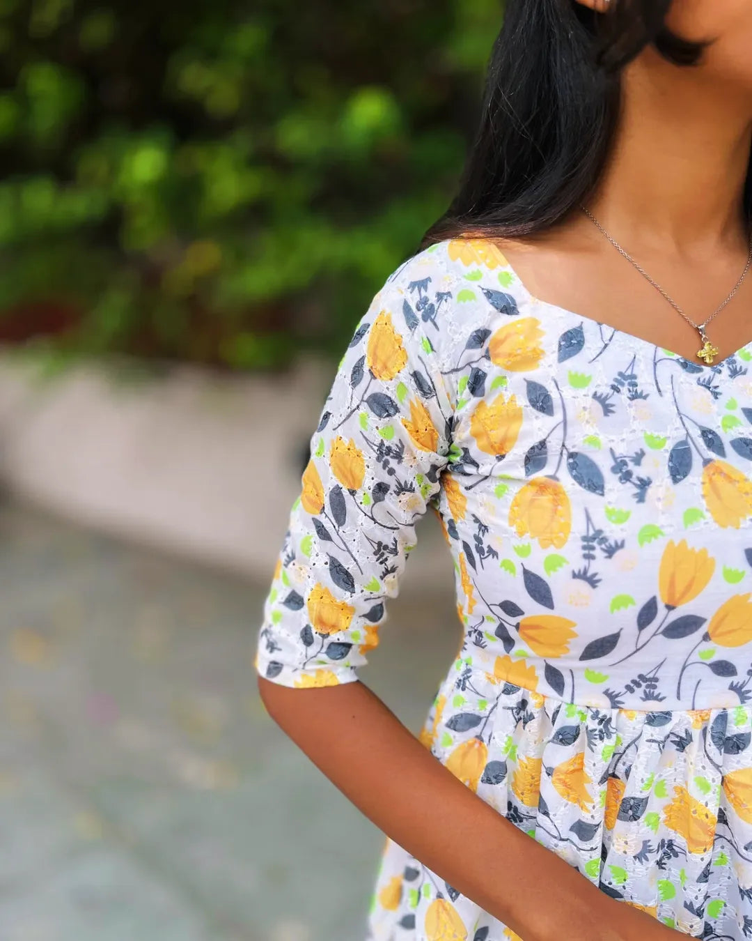 Yellow floral hacoba maxi