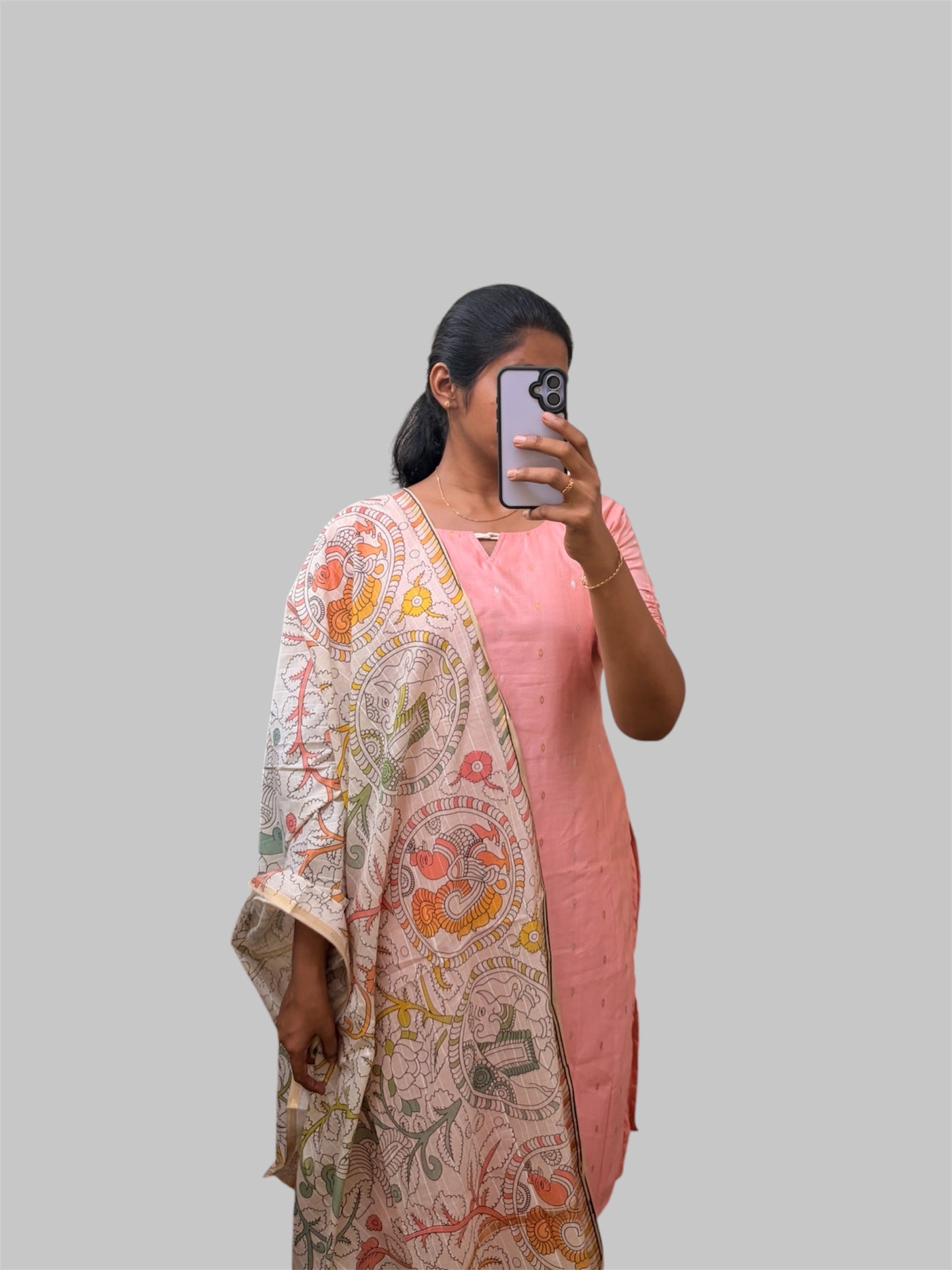 Buttersilk Kurti set with floral printed dupatta