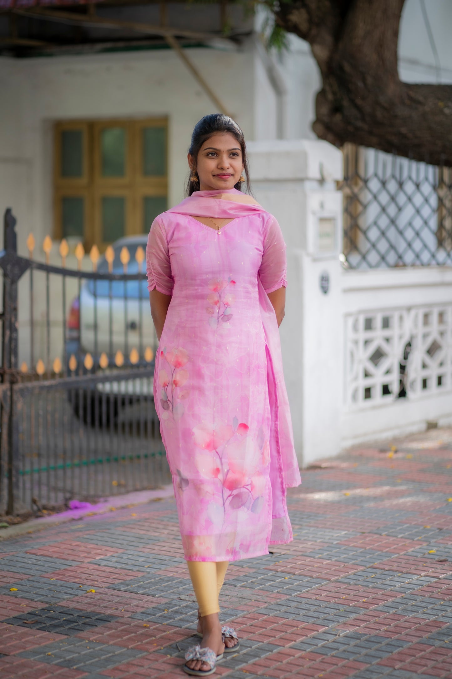 Soft organza kurti with dupatta