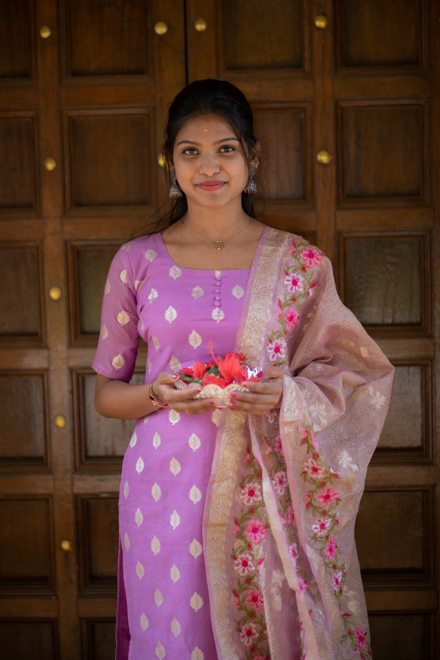 Premium Chanderi lorex 3 piece set