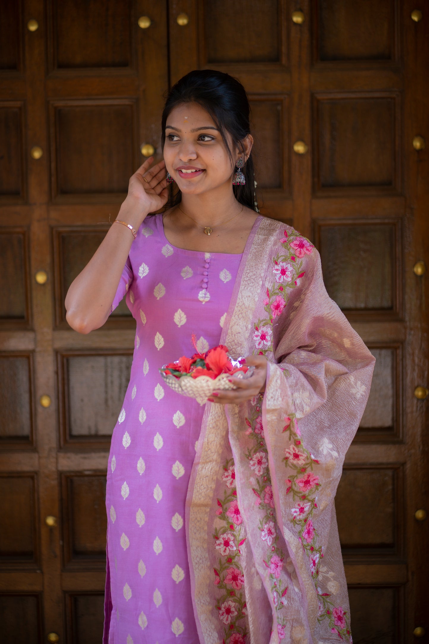 Premium Chanderi lorex 3 piece set