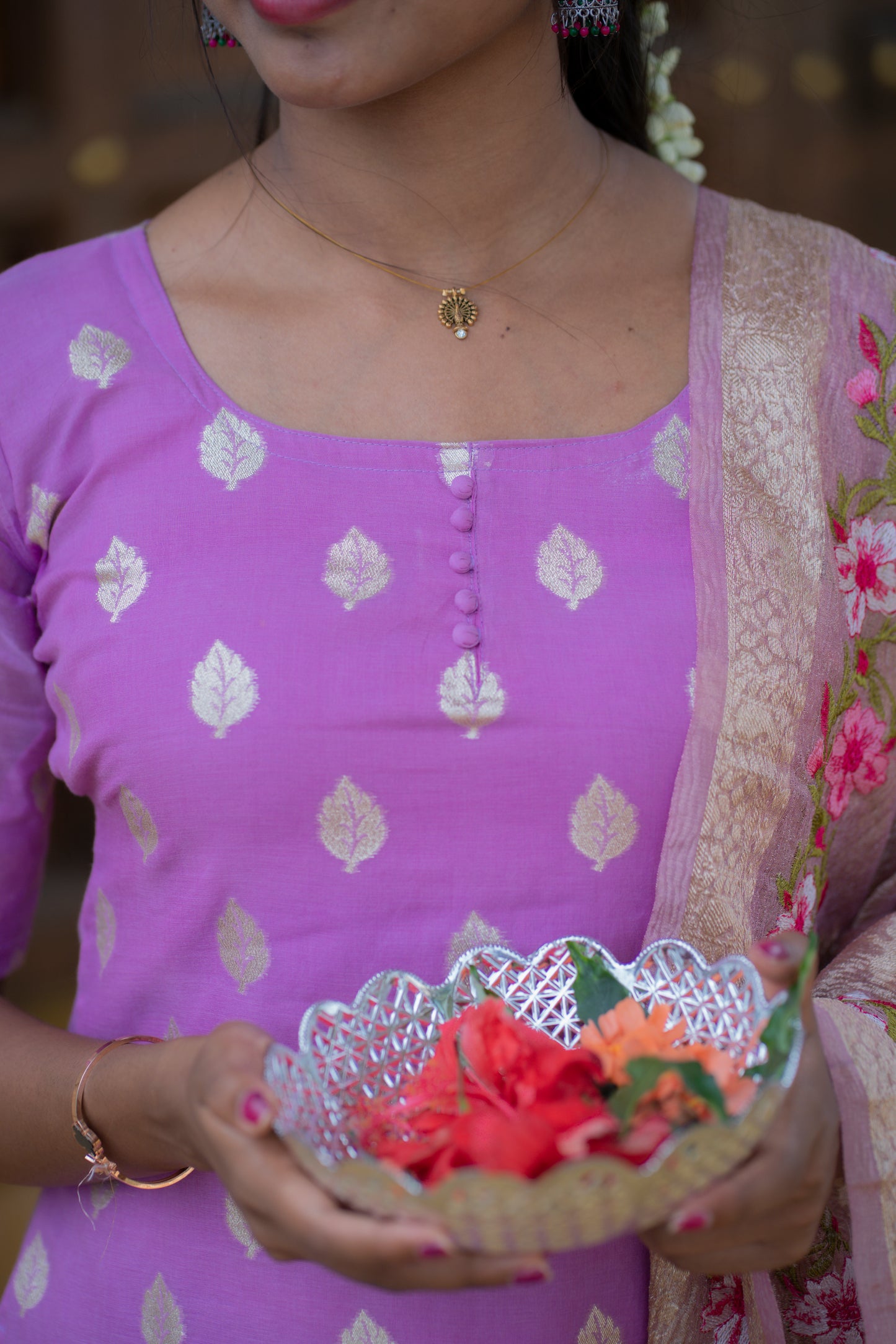 Premium Chanderi lorex 3 piece set