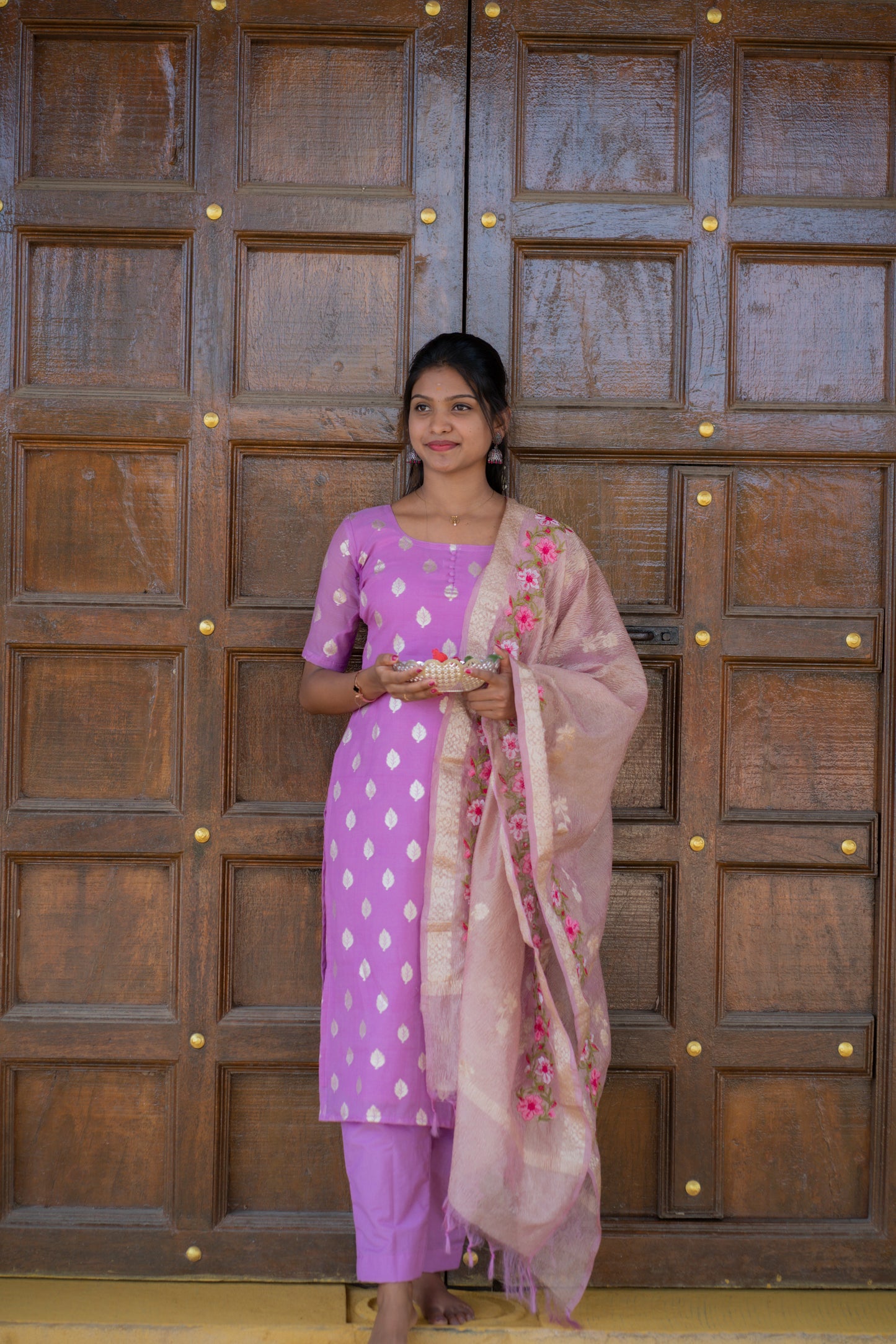 Premium Chanderi lorex 3 piece set
