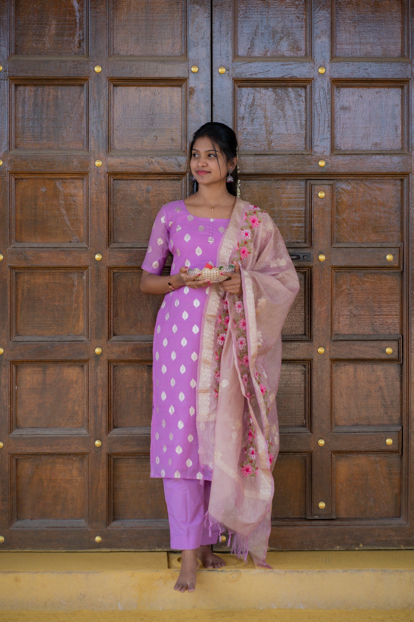 Premium Chanderi lorex 3 piece set