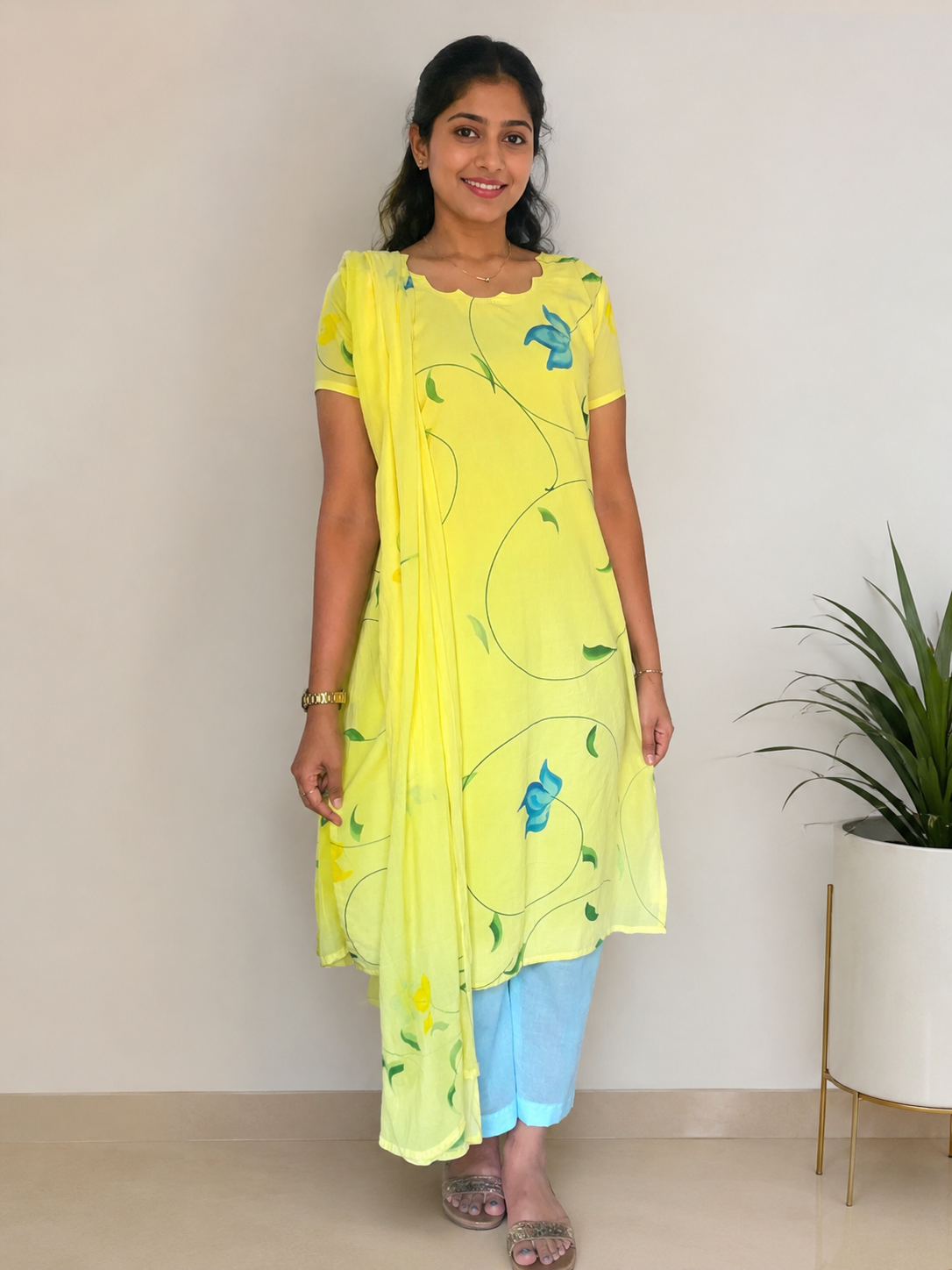 Lemon Charm - Handpainted Cotton 3pcs set