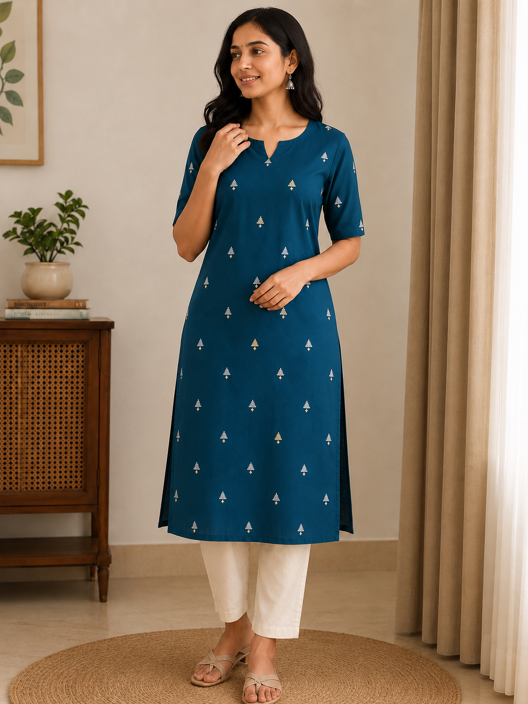 Pure Handloom Cotton Kurti with lining