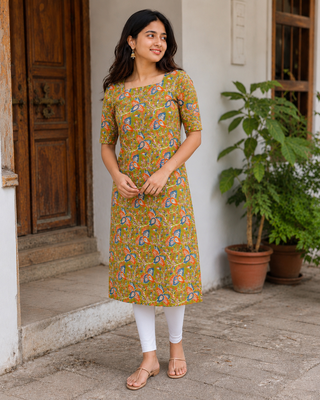 kalamkari printed Cotton kurti