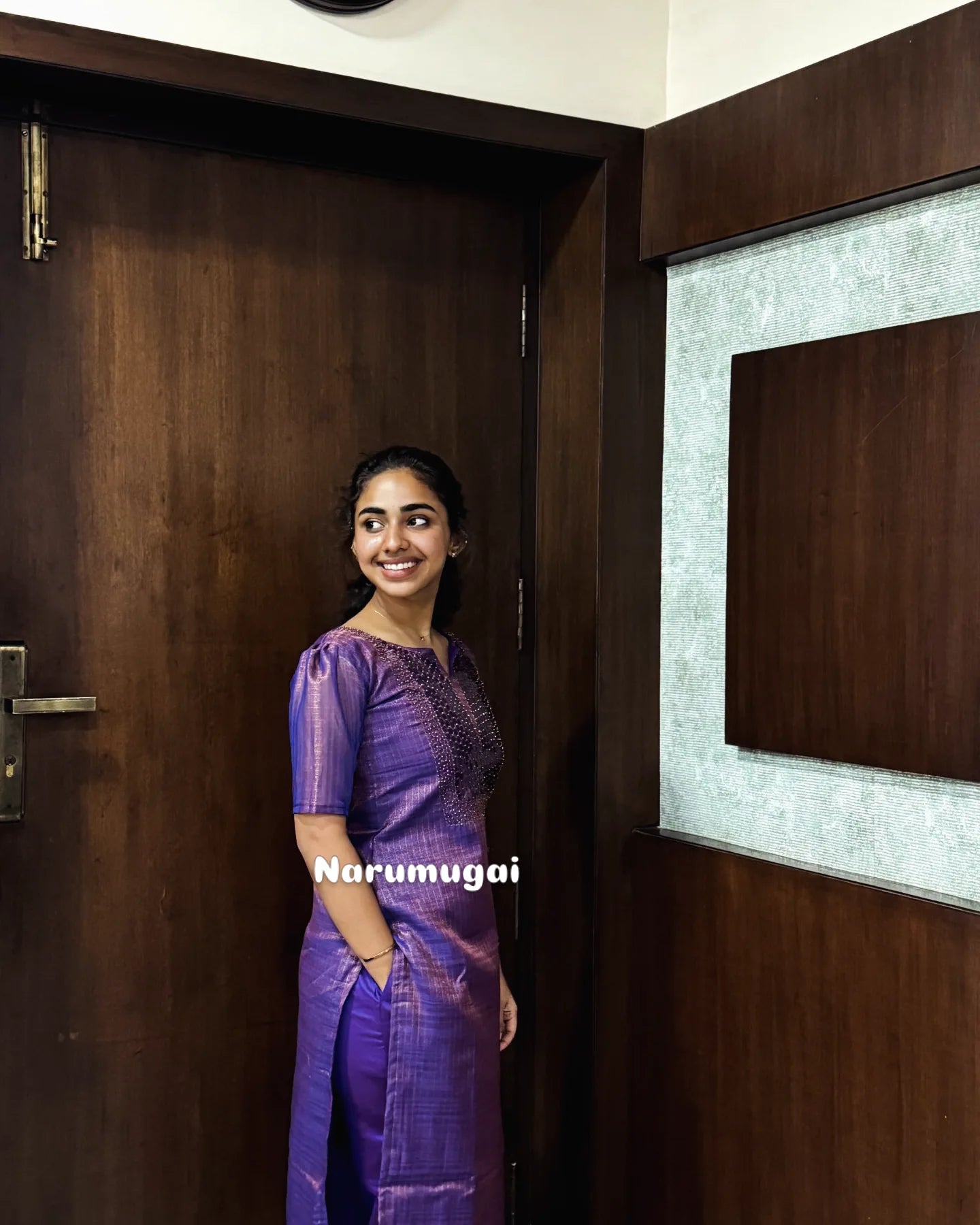 Purple Tussar Silk Kurti Set with Banaras Duppata