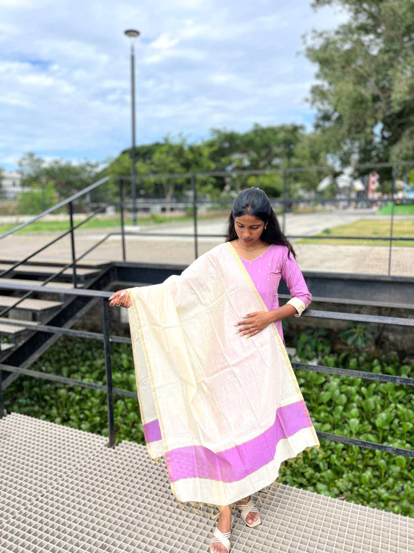 Lilac Cotton salwar set