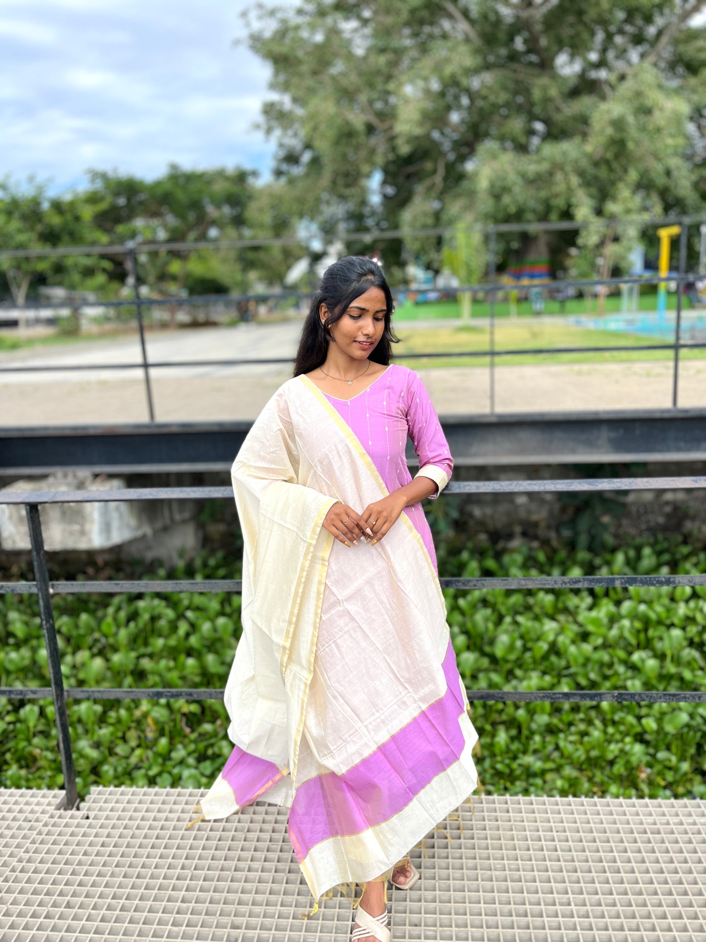 Lilac Cotton salwar set