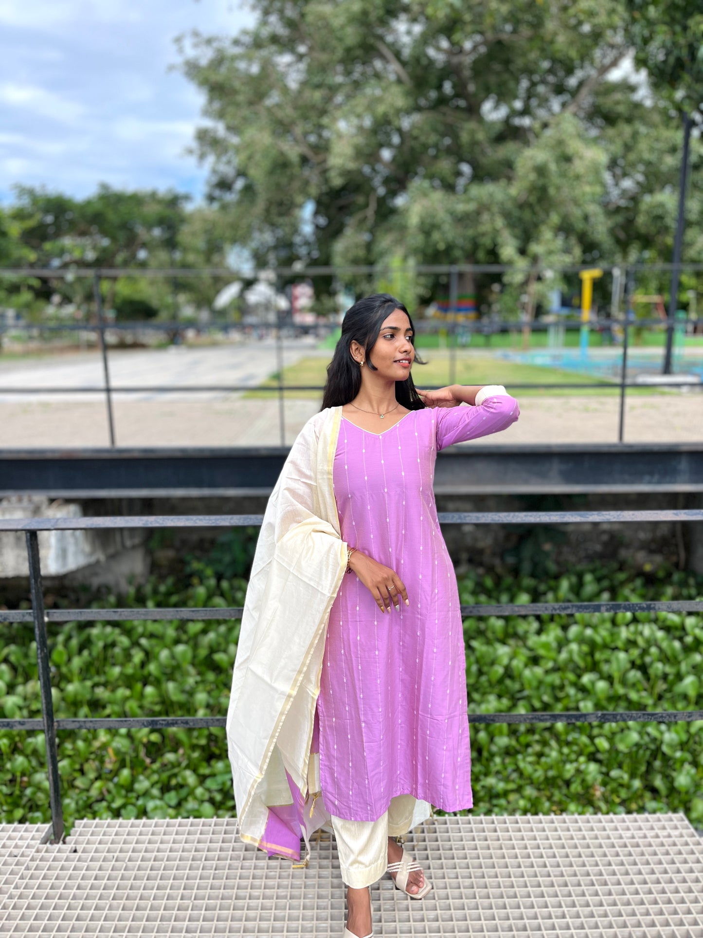 Lilac Cotton salwar set