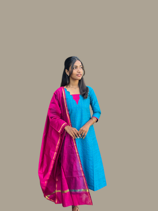 Cotton kurti set with dupatta( pre order)