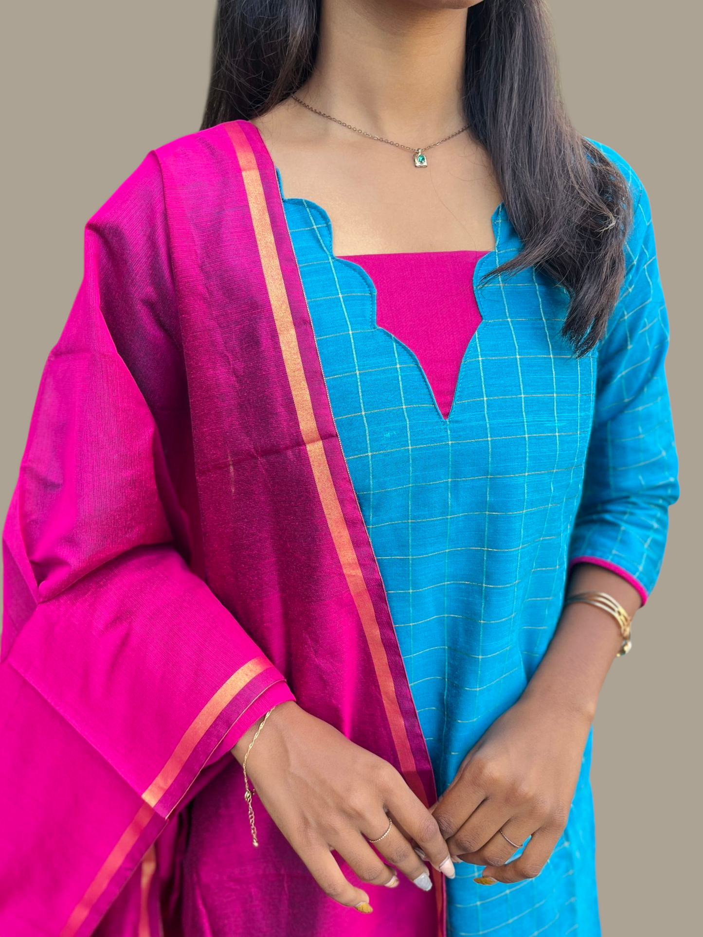 Cotton kurti set with dupatta( pre order)