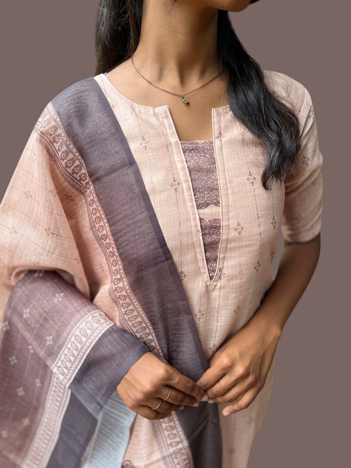 Tussar kurti with dupatta set