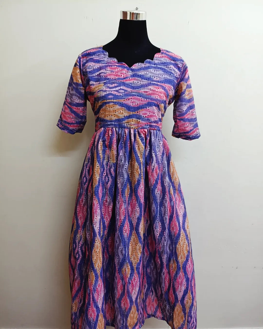Multicolor cotton hacoba maxi