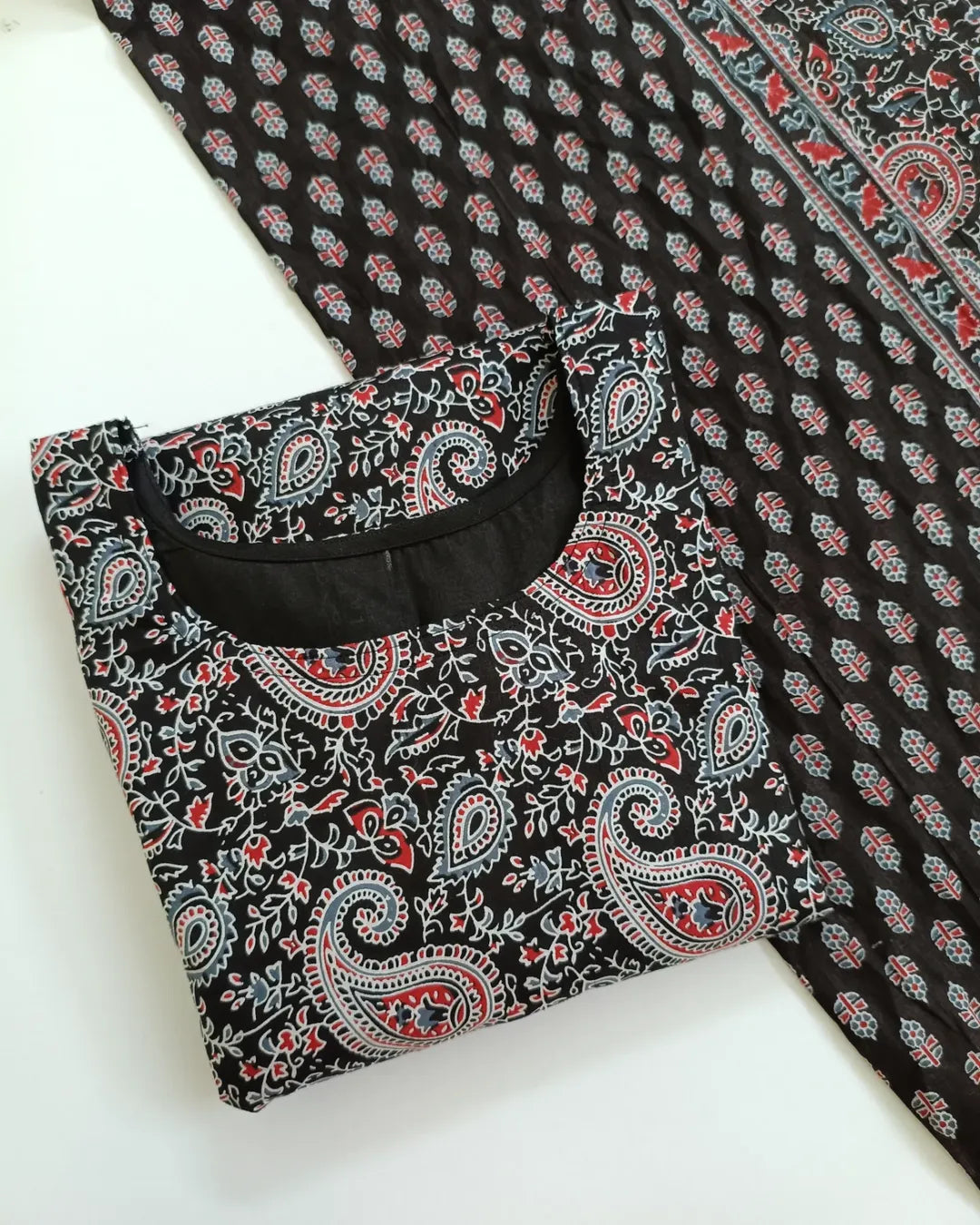 Pure cotton A-line kurti with dupatta