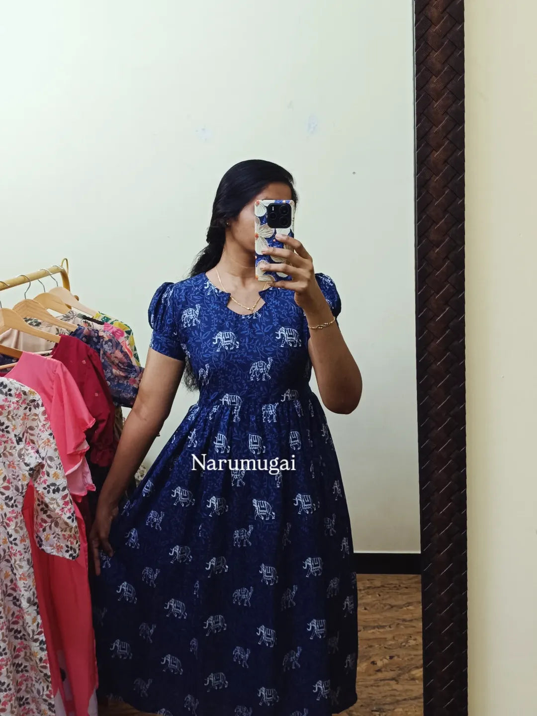 Blue floral maxi with lining