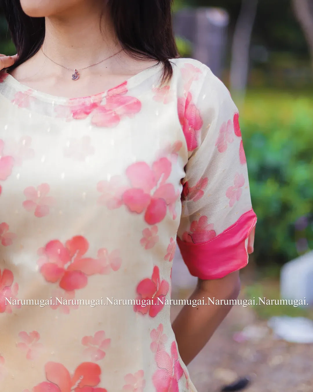 Tissue tussar kurti (with lining)