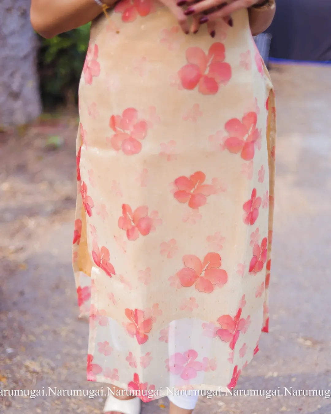 Tissue tussar kurti (with lining)