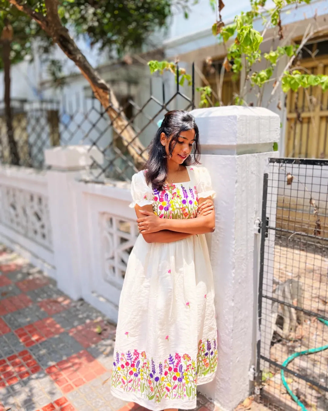 pure cotton hand embroidery maxi