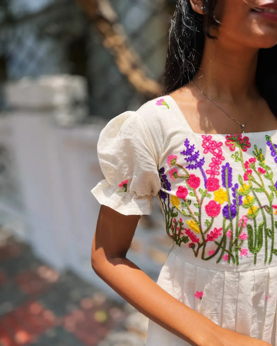 pure cotton hand embroidery maxi