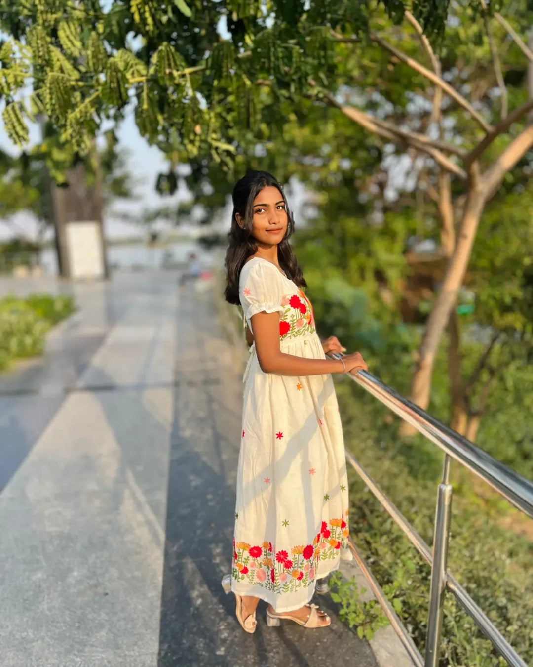 Premium cotton  hand embroidery maxi