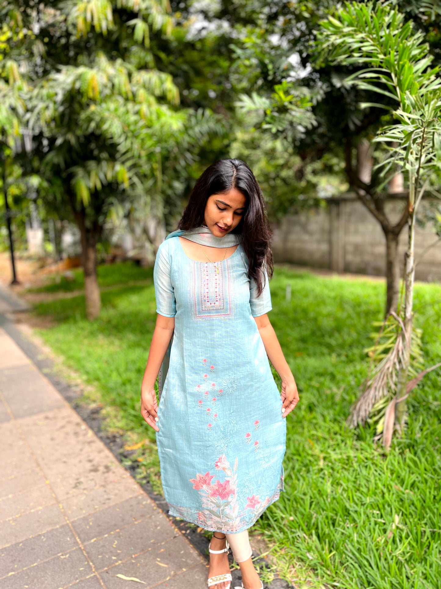 NC03-premium tissue kurti + duppata