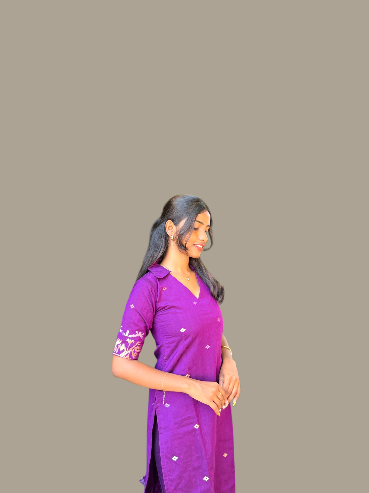 Jamdani kurti with pant set (pre - order)