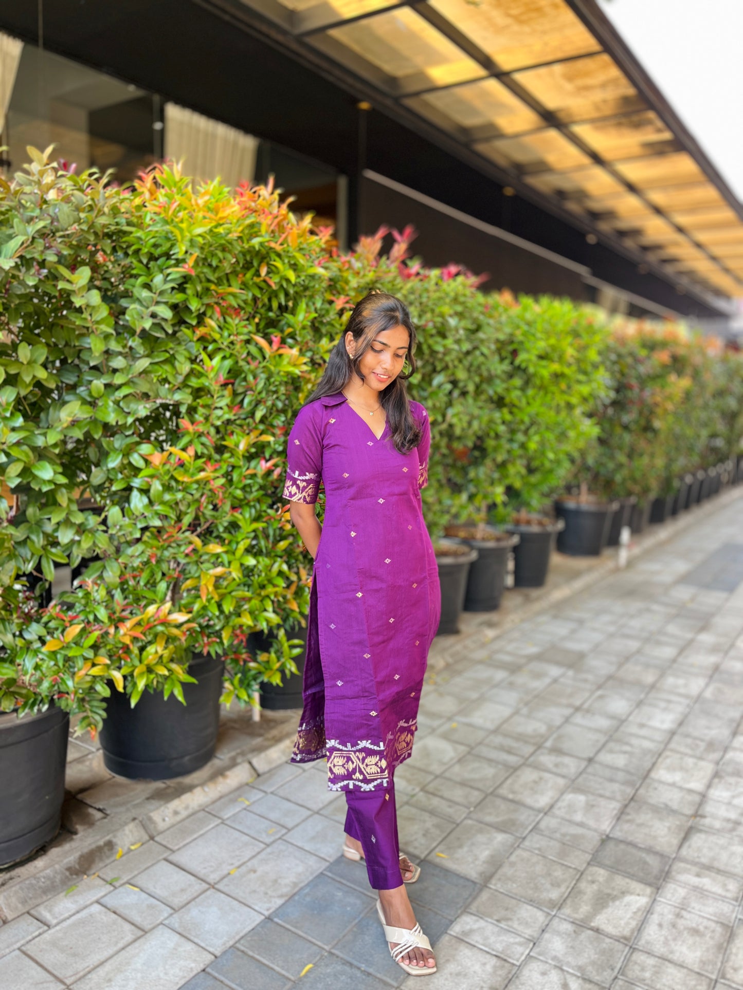 Jamdani kurti with pant set (pre - order)