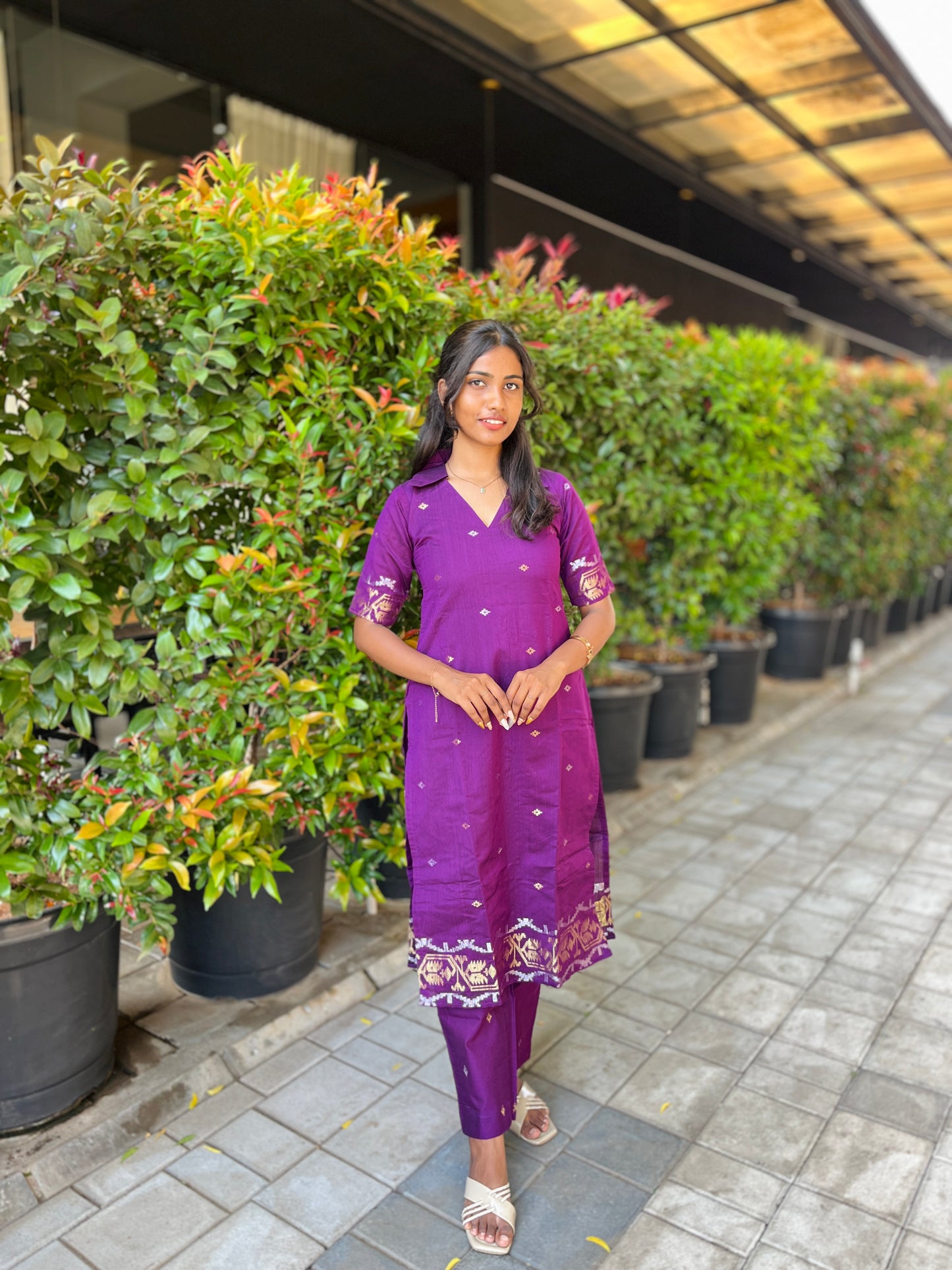 Jamdani kurti with pant set (pre - order)