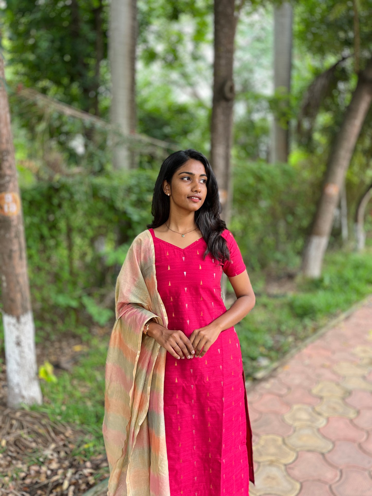 Handloom raw silk 3 piece set