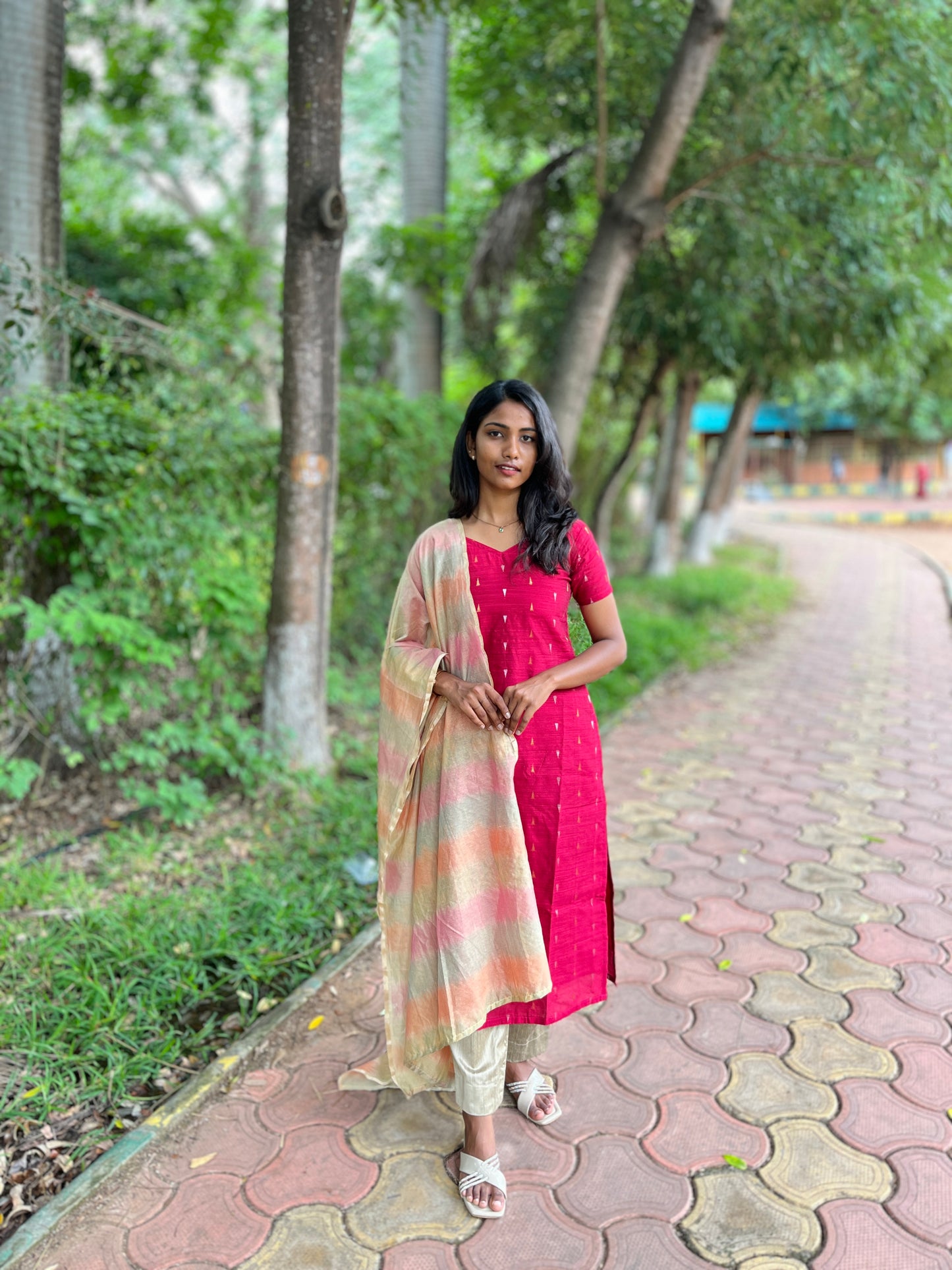 Handloom raw silk 3 piece set