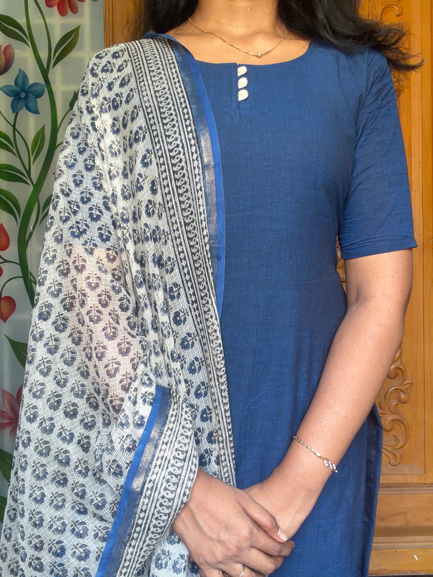 Pure cotton kurti with kota dupatta