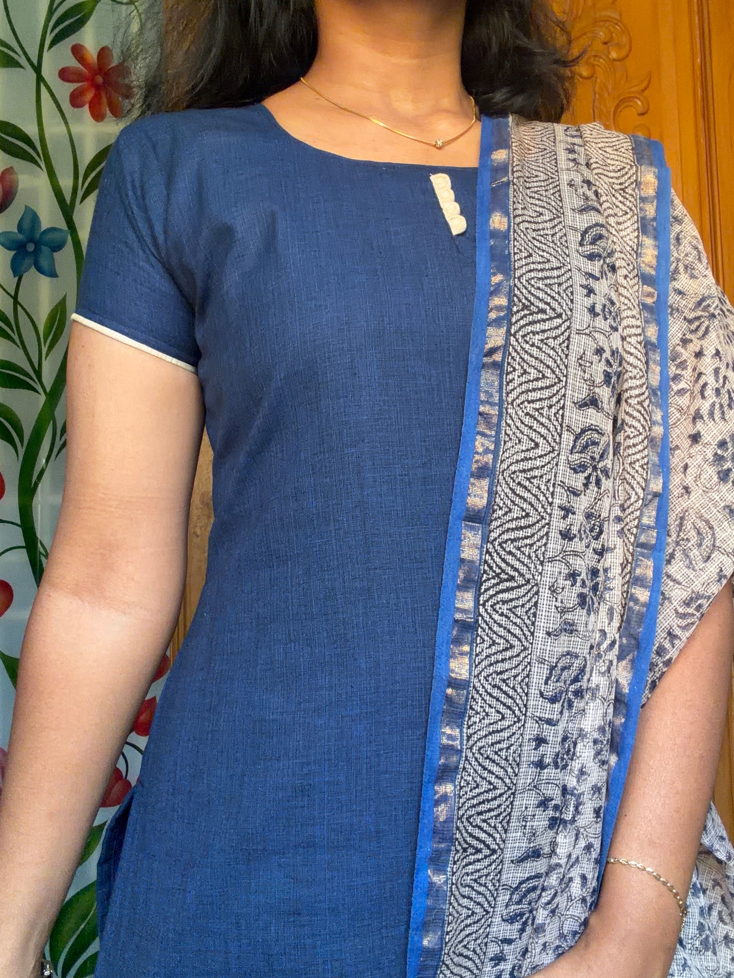 pure cotton kurti with kota dupatta
