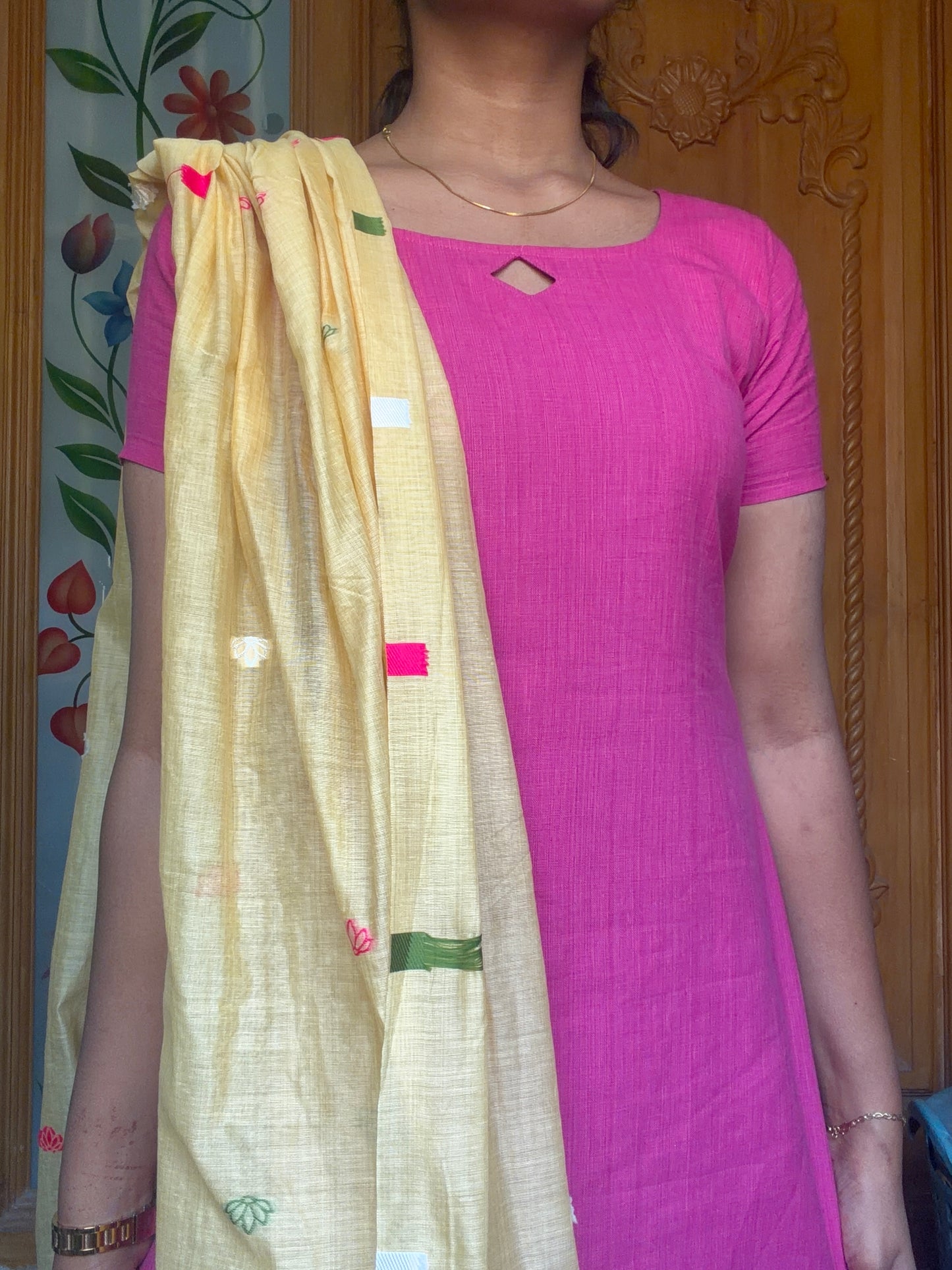 Pure cotton Kurti with jamdani dupatta