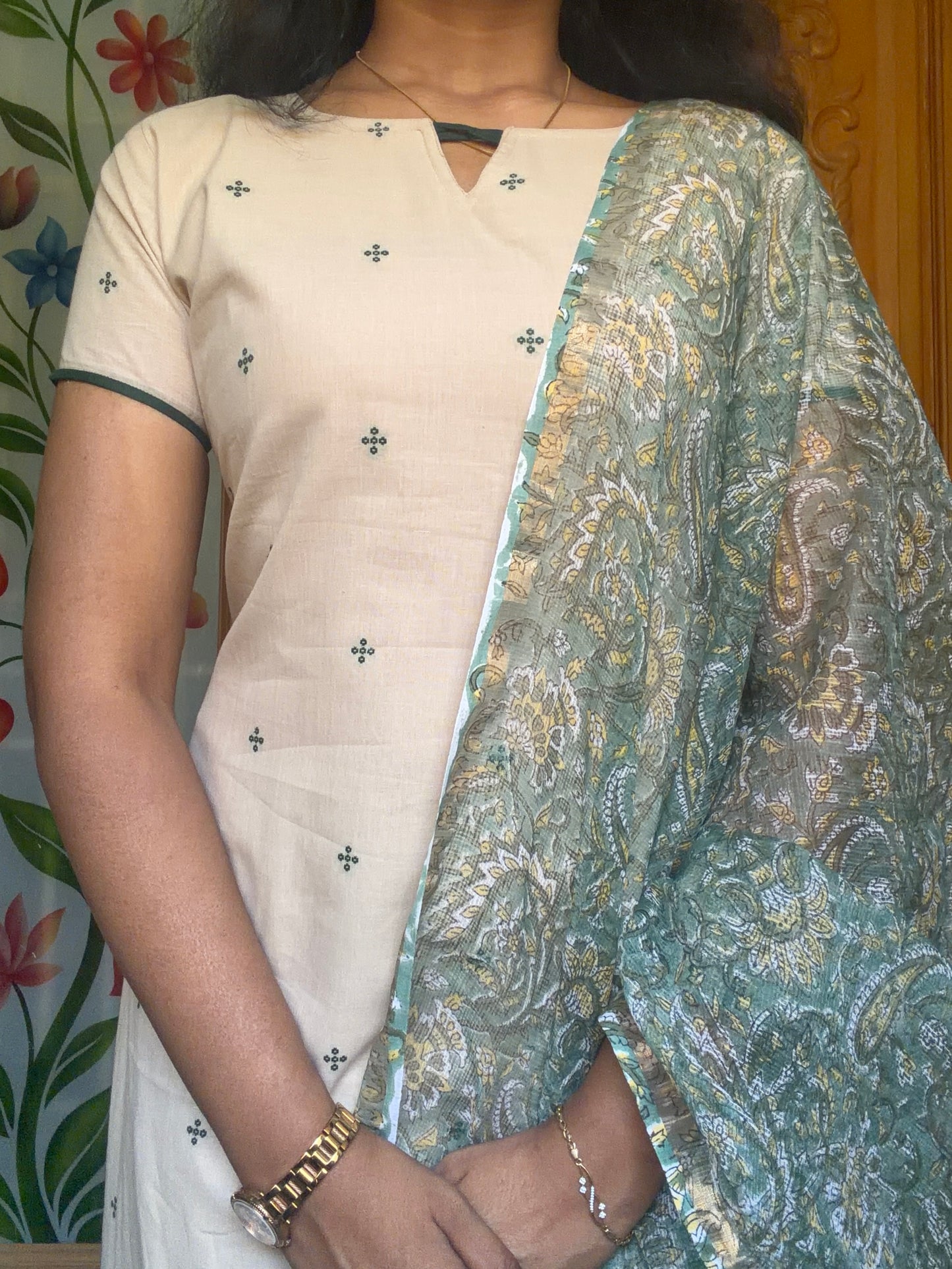 pure cotton Kurti with Kota dupatta