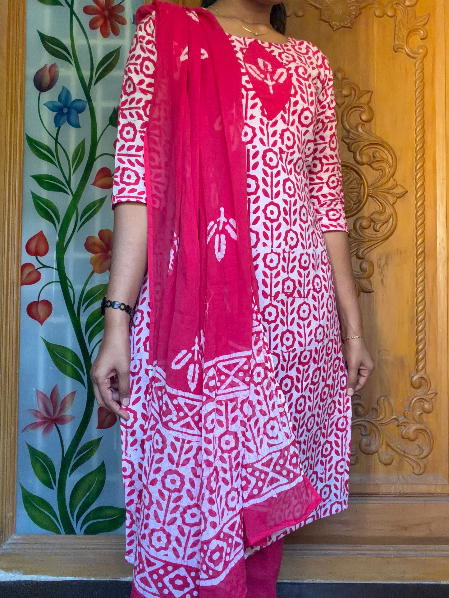 Pure cotton batik printed 3pcs set