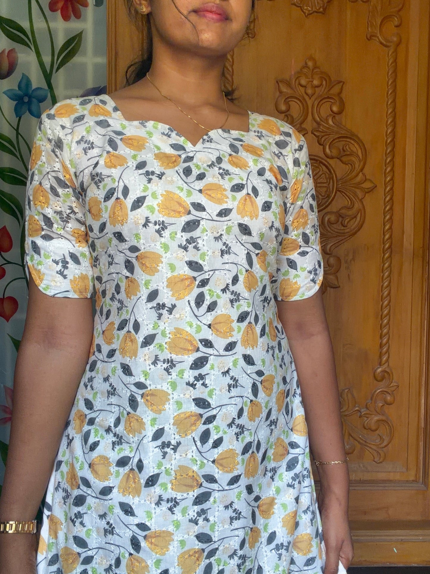 floral printed Hacoba cotton kurti