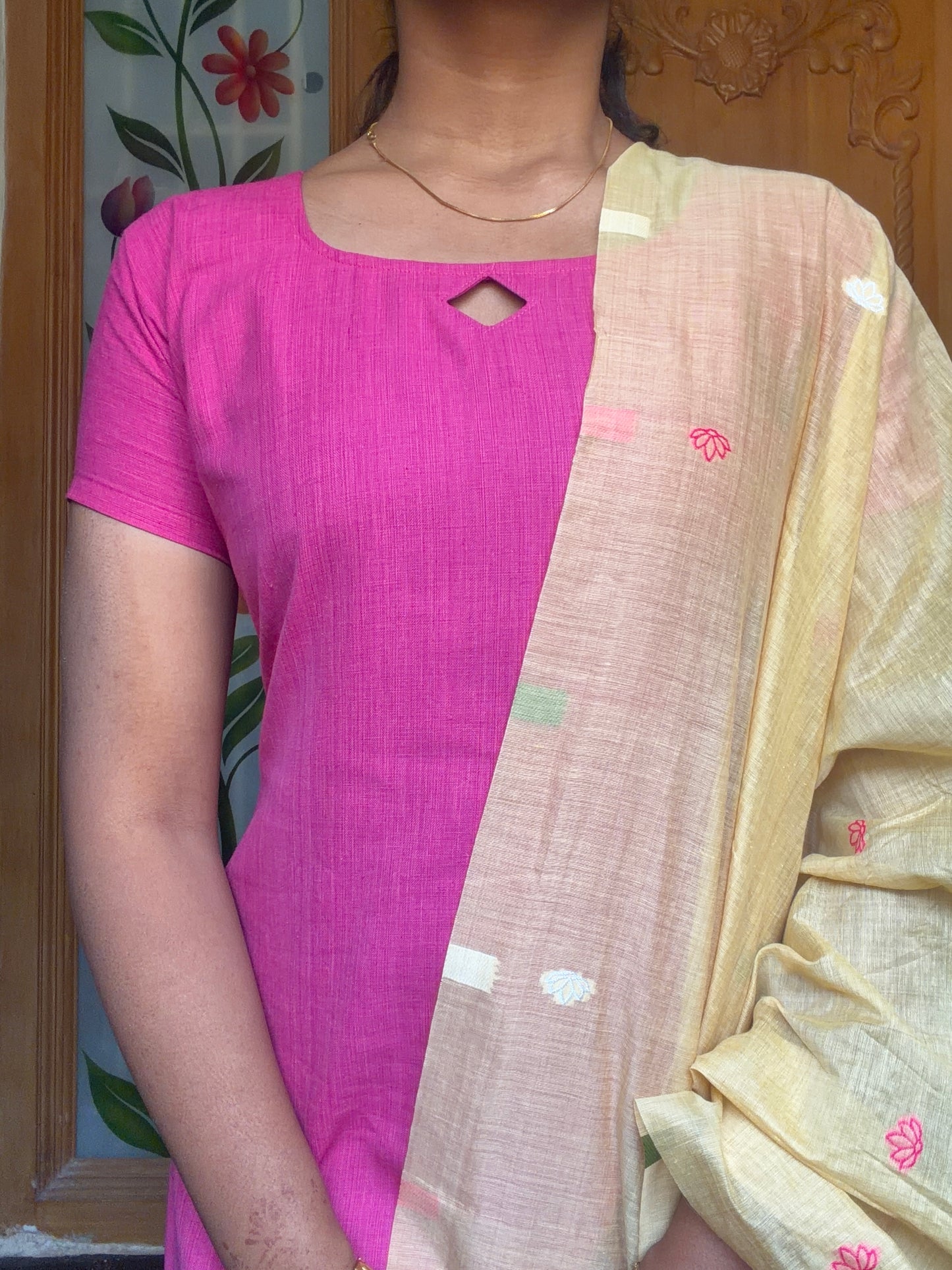 Pure cotton Kurti with jamdani dupatta