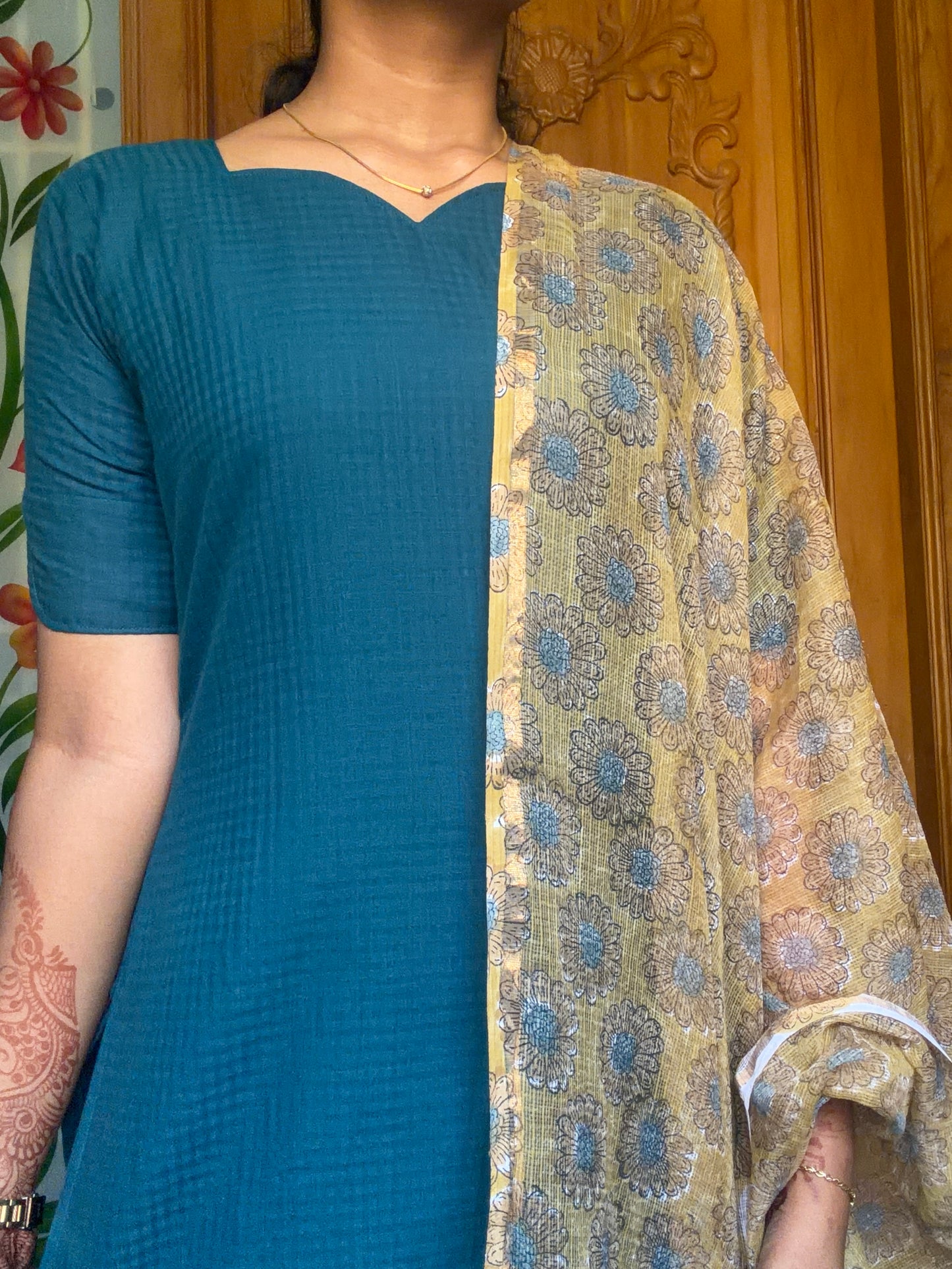 Pure cotton Kurti with Kota dupatta